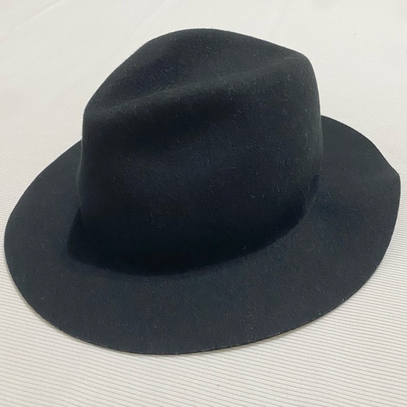 Anthropologie Amelia Fedora Black Wool Felt Hat - Picture 2 of 5